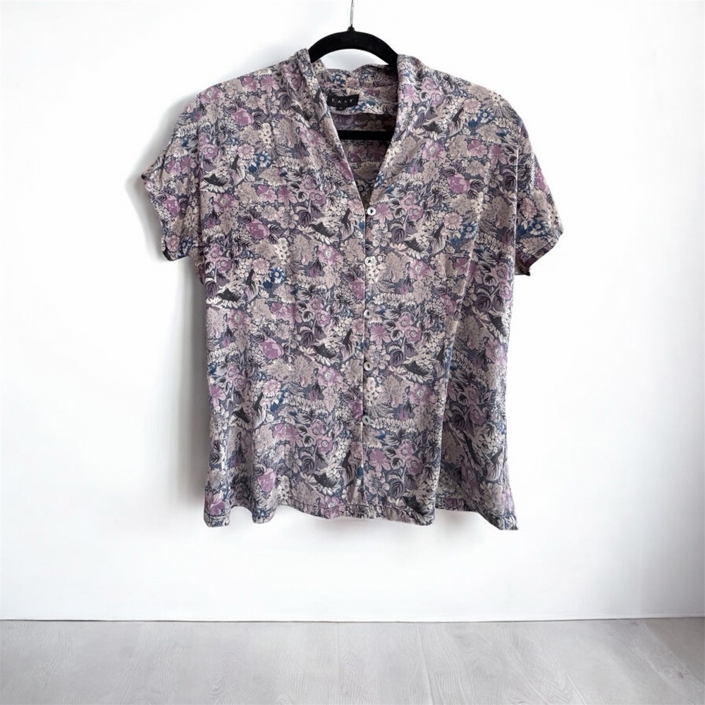 Vintage Floral Button-Up Women's Blouse